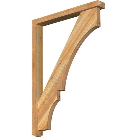 Ekena Millwork Balboa Craftsman Rough Sawn Bracket w/ Offset Brace, Western Red Cedar, 4"W x 32"D x 44"H BKT0402X32X44BOA04RWR